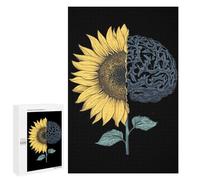 Brain Cancer Sunflower Fun Wooden Picture Vertical Version Puzzle Creative Gift Wood Jigsaw for Adults And Family Game