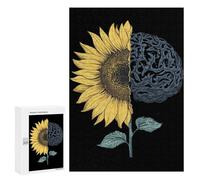 Brain Cancer Sunflower Fun Wooden Picture Vertical Version Puzzle Creative Gift Wood Jigsaw for Adults And Family Game
