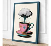 Brain Cloud in a Teacup Canvas Wall Art Print 18x12 Inch (46 x 30 cm)