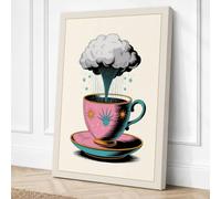 Brain Cloud in a Teacup Canvas Wall Art Print 30x20 Inch (76 x 51 cm)