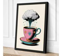 Brain Cloud in a Teacup Canvas Wall Art Print 30x20 Inch (76 x 51 cm)