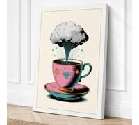 Brain Cloud in a Teacup Canvas Wall Art Print 30x20 Inch (76 x 51 cm)