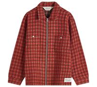Brain Dead Men's Check Mate Flannel Zip Overshirt Brown