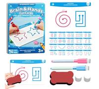 Brain Development Training Cards - 20 Piece Cognitive Skill Set Educational Hand Eye Coordination Game Parent Child Interaction Learning Memory Focus Activity Flash Card Kit | Home School Early Growth