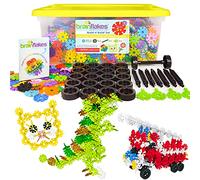 VIAHART Brain Flakes 2500 Piece Build 'n' Build Kit - A Creative, Educational Alternative to Building Blocks - Wheel Pieces, Special Parts Included - Stem Toy for Boys, Girls