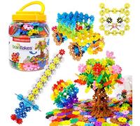 Brain Flakes 500 Piece Set, Ages 3+, Interlocking Plastic Disc Toy for Creative Building, Educational STEM Learning, Construction Block Play for Kids, Teens, Adults, Boys, and Girls