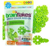Brain Flakes Single Color Add-on - 120 Pieces - Resealable Pouch - Grass Green