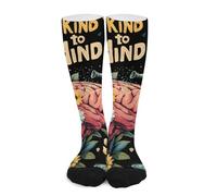 Brain Floral Be Kind To Your Mind Mens Crew Socks Novelty Over The Calf Tube Athletic Sock