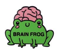 Brain Frog Brooch Cute Frog Brain Enamel Pin Cartoon Animal Lapel Badge Pin Funny Frog Brooches Pin Hat Bag Lapel Pin Jewelry Girls for Women Gifts Children