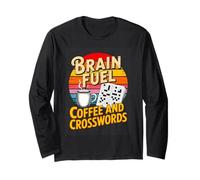 Brain Fuel Coffee and Crosswords Puzzle Lovers Long Sleeve T-Shirt