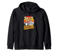 Brain Fuel Coffee And Crosswords Puzzle Lovers Zip Hoodie