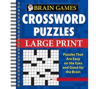 Brain Games - Crossword Puzzles - Large Print (Blue)