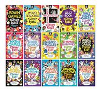 Brain Games for Clever Kids 15 Books Collection Set (Brain Games, Wordsearches, Quiz Book, Crosswords, Maths Games, Times Tables Games,Word Games,Logic Games,Science Puzzles, Travel Puzzles & More)
