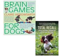 Brain Games For Dogs & Total Recall 2 Books Collection Set