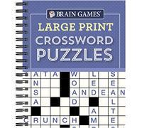 Brain Games - Large Print Crossword Puzzles (Purple)
