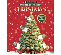 Brain Games - Sticker by Number: Christmas (24 Images to Sticker - Watercolor Tree Cover): Includes 2 Foil Sticker Sheets to Complete Each Image!