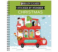 Brain Games Sticker by Number Christmas [with Sticker(s] [with Sticker(s)]