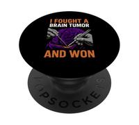 Brain I Fought A Brain Tumor And Won Cool Mens Surgery Recov PopSockets Adhesive PopGrip