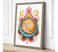 Brain in Baroque Frame Canvas Wall Art Print 18x12 Inch (46 x 30 cm)