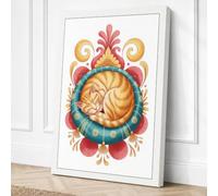 Brain in Baroque Frame Canvas Wall Art Print 18x12 Inch (46 x 30 cm)