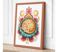 Brain in Baroque Frame Canvas Wall Art Print 24x16 Inch (61 x 41 cm)