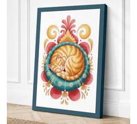 Brain in Baroque Frame Canvas Wall Art Print 24x16 Inch (61 x 41 cm)