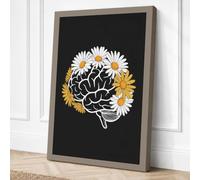 Brain in Bloom Modern Canvas Wall Art Print 24x16 Inch (61 x 41 cm)