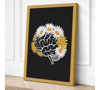 Brain in Bloom Modern Canvas Wall Art Print 24x16 Inch (61 x 41 cm)