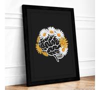 Brain in Bloom Modern Framed Wall Art Print A3 (42×29.7cm) Black, Wall Decor for Living Room, Bedroom, Office & Home, Ready to Hang, Art Gift