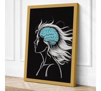 Brain in Motion Minimalist Canvas Wall Art Print 18x12 Inch (46 x 30 cm)