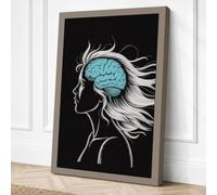 Brain in Motion Minimalist Canvas Wall Art Print 30x20 Inch (76 x 51 cm)
