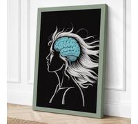 Brain in Motion Minimalist Canvas Wall Art Print 36x24 Inch (91 x 61 cm)