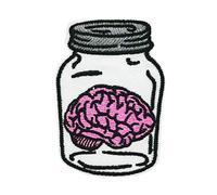 Brain in the Jar Embroidered Iron on Patch Holloween Creative Gift Backpack Deco Pin