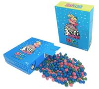 Brain Licker Bitz Candy Mix, Blue Red Green Colors, 18 Boxes of 50g Packets, Sour Candy Crunchers