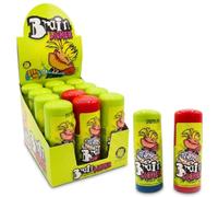 Brain Licker Blue Raspberry & Sour Strawberry Flavour Liquid Candy, 12 x 60ml Bulk Pack | Sour Rollerball Bottle Sweets | Tongue Painter Novelty Treat for Party Bags and Gifting