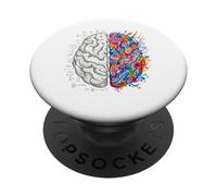 Brain Logic vs Creativity Art and Science Mind Concept PopSockets Adhesive PopGrip