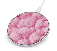 Brain Pinkcolor Fast Portable Charger 10W Compact | Round Phone Charging Station Pad for Travel Work