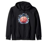 Brain Reset Mode Funny Thinking Zip Hoodie