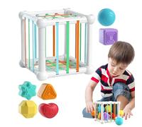 Brain Sensory Colorful Shape Surters Cube - Stacking Toys | Wooden Shape Sorting Toys | Early Development Sensory Shape Blocks For Fine Motor Improvement For Children