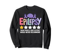 Brain Spark Purple Ribbon Epileptic Fighter Support Epilepsy Sweatshirt