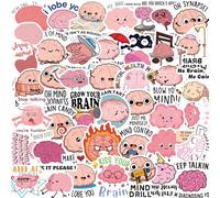 Brain Stickers 50 Pcs Waterproof Funny Human Biology Sticker for Water Bottle Laptop Skateboard Computer Luggage Scrapbook Car Helmet Bike,Vinyl Cute Sticker for Doctors Nurses Adults