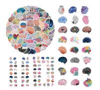Brain Stickers | Waterproof Creative Stickers - Aesthetic Stickers for Suitcase, Water Bottle, Refrigerator, Computer Decoration