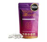 Brain Supplement for Focus & ADHD - NeuroBoost Nootropic with Ginkgo Biloba High Strength - Cognitive Support for Adults - Mental Clarity, Memory & Concentration Boost