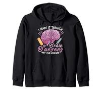 Brain Surgery Joke Brain Operation Traumatic Brain Injury Zip Hoodie