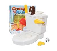Brain Teaser Funny Toilet Trick Toy Flush Frenzy Crazy Toilet Flush Game The Flying Poop For 2 Players Hilarious Family Game & Joke Toys For Adults And Kids 2 Years Old Girl (White, 26X26CM)