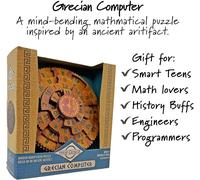 The Happy Puzzle Company | True Genius Grecian Computer | Wood Brain Teaser Puzzle Based Ancient Artifacts | Learn Lateral Thinking & Problem Solving Skills | Ages 14+