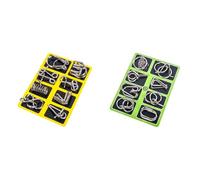 Brain Teaser Metal Wire Puzzle Set IQ Test Toy Mind Game Jigsaw Ideal Intelligence Toys Metal Puzzles Gifts for Kids Adults (C+D)