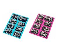 Brain Teaser Metal Wire Puzzle Set IQ Test Toy Mind Game Jigsaw Ideal Intelligence Toys Metal Puzzles Gifts for Kids Adults (A+B)