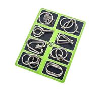 Brain Teaser Metal Wire Puzzle Set IQ Test Toy Mind Game Jigsaw Ideal Intelligence Toys Metal Puzzles Gifts for Kids Adults (C)