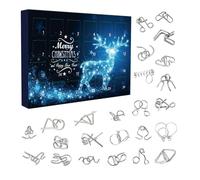 Brain Teaser Puzzle Advent Calendar 2025,Metal Wire and Plastic Lock Puzzle Set,24 Days Christmas Countdowns Xmas Holiday Activity,Fidget Toys Gifts for Adults Teen